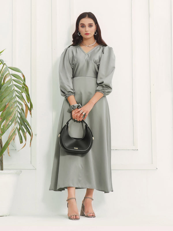 GREY FORMAL LONG DRESS - CW 0035