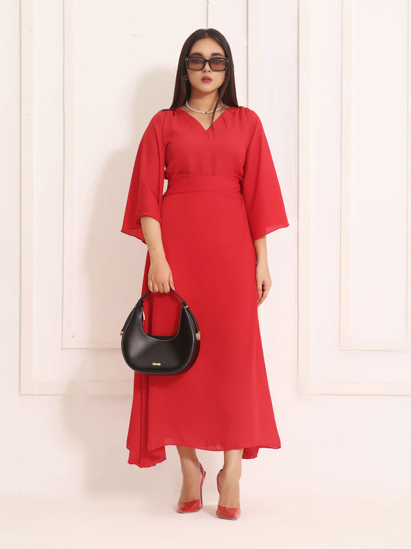 RED FORMAL LONG DRESS - CW 0037
