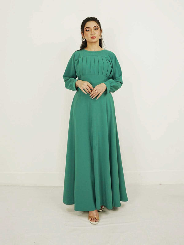 JADE GREEN LONG DRESS - CW 0034